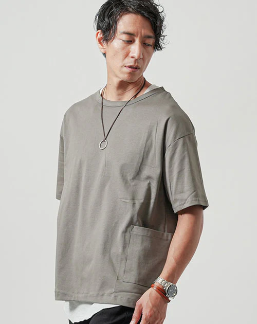 オーバーサイズ半袖クルーネックＴシャツ×ワッフル素材タンクトップ　2枚セット - Image 3