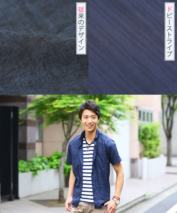 麻混半袖シャツ×ボーダーカットソー　２点セット - Image 28