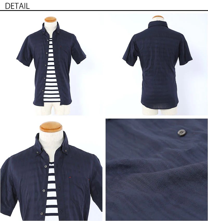 麻混半袖シャツ×ボーダーカットソー　２点セット - Image 79