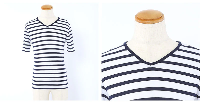 麻混半袖シャツ×ボーダーカットソー　２点セット - Image 80