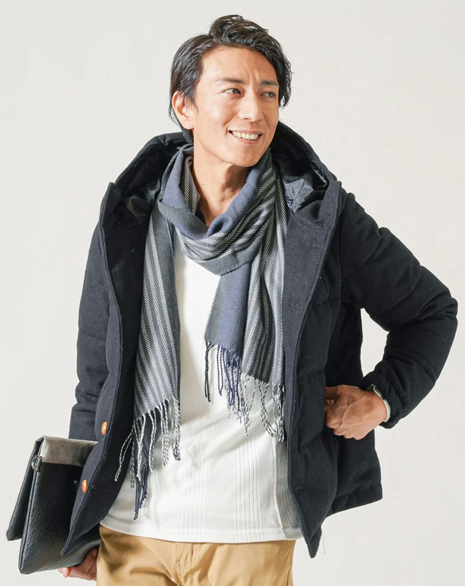 フリンジストライプマフラー - Image 4