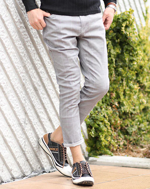 グレンチェックデザインテーパード美脚パンツ - Image 6