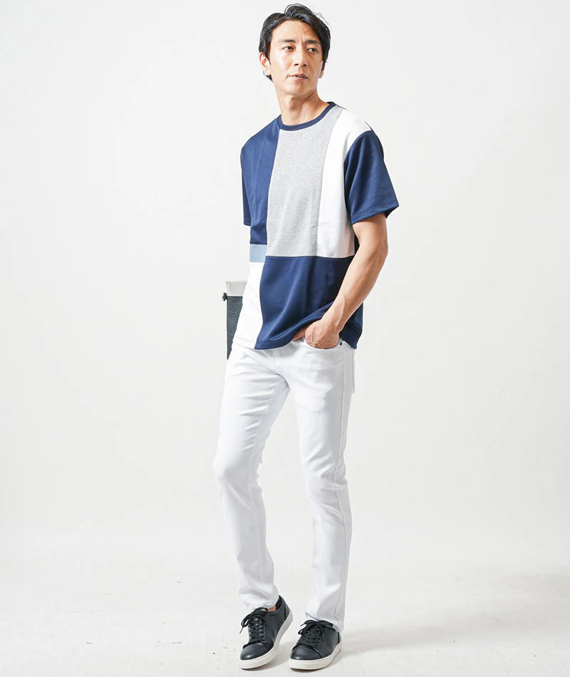接触冷感切り替え半袖クルーネックTシャツ - Image 19