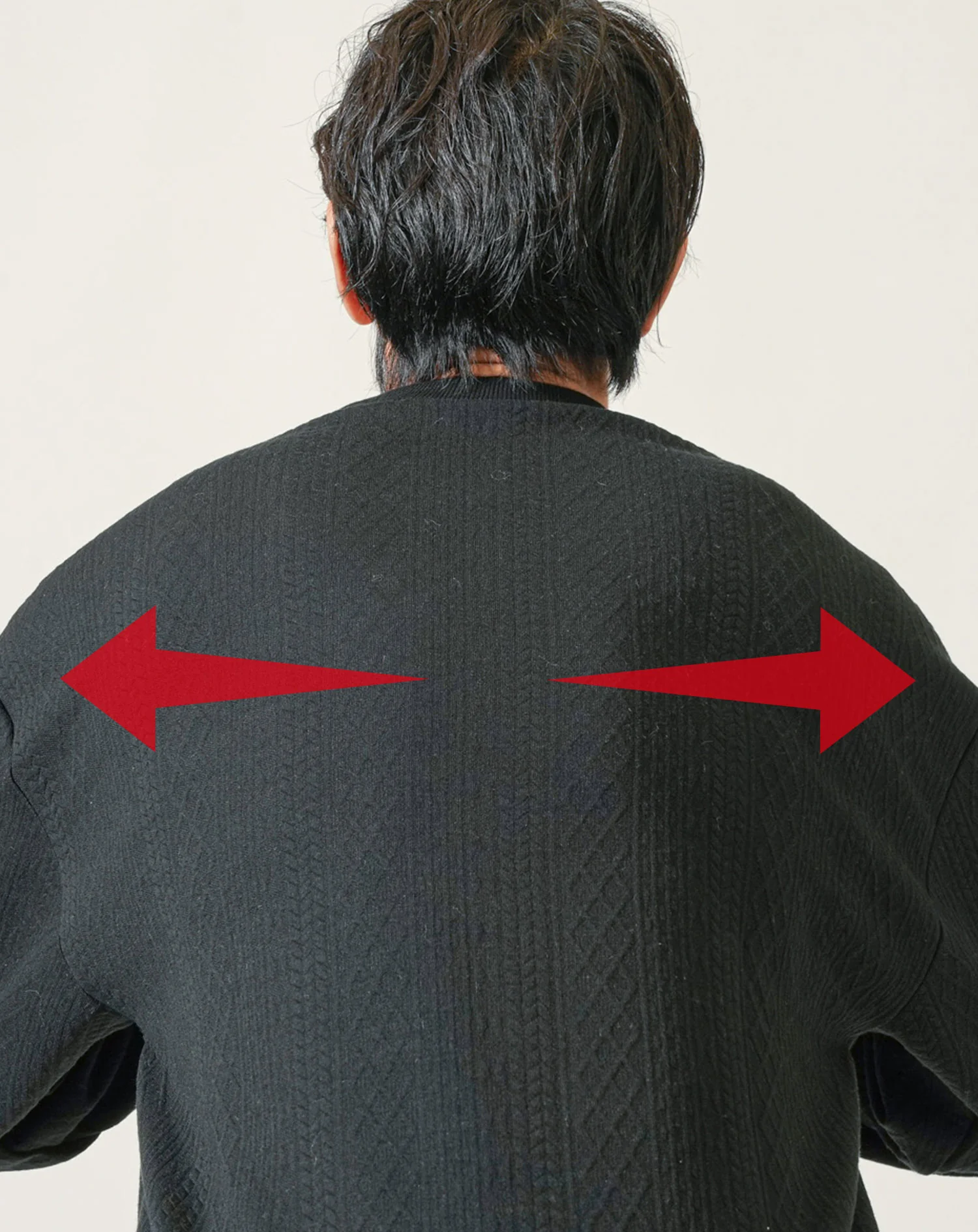 オーバーサイズ膨れジャガード長袖クルーネックＴシャツ - Image 9