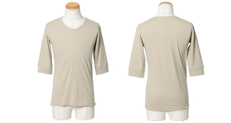 プレミアムコットンリブ付き６分袖クルーネックＴシャツ - Image 59