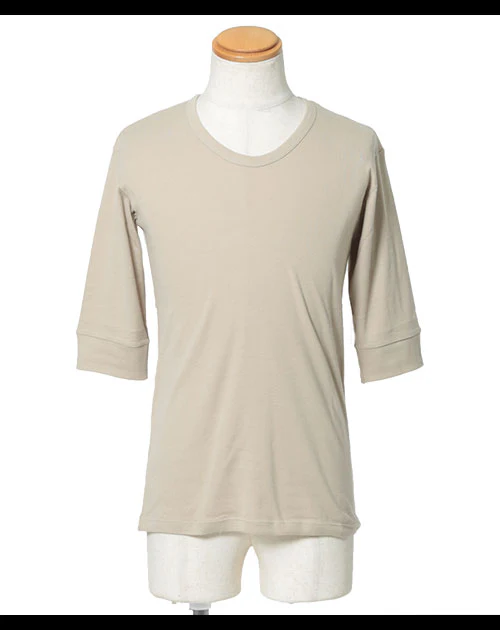 プレミアムコットンリブ付き６分袖クルーネックＴシャツ - Image 8