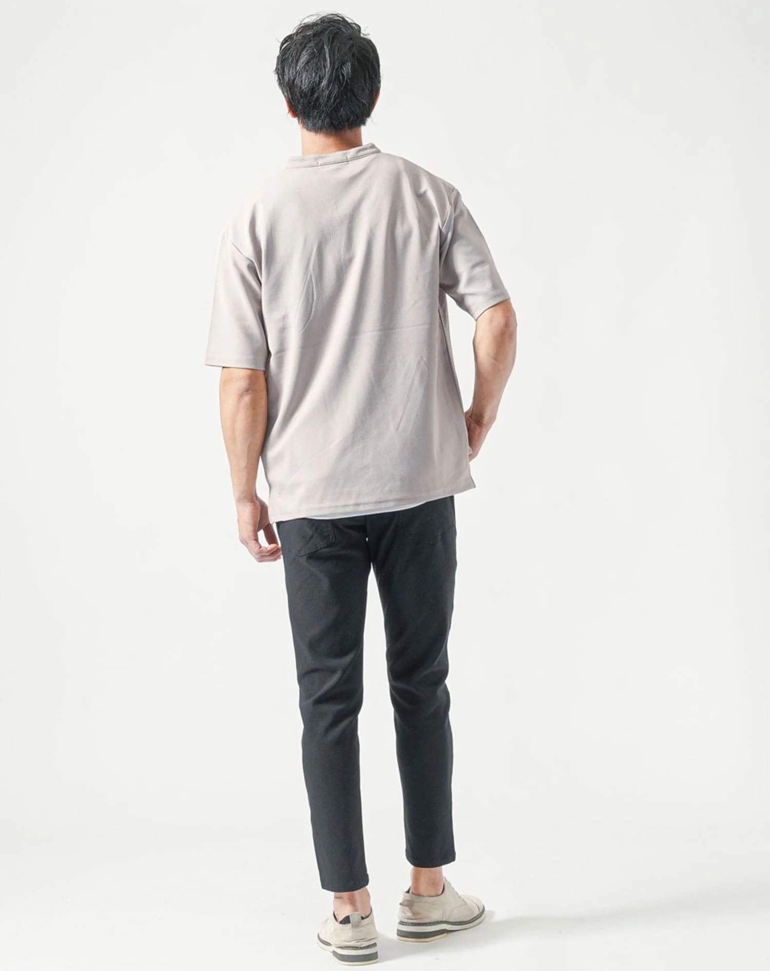 接触冷感オーバーサイズ半袖ヘンリーネックTシャツ×ワッフルタンクトップ 2枚セット - Image 23