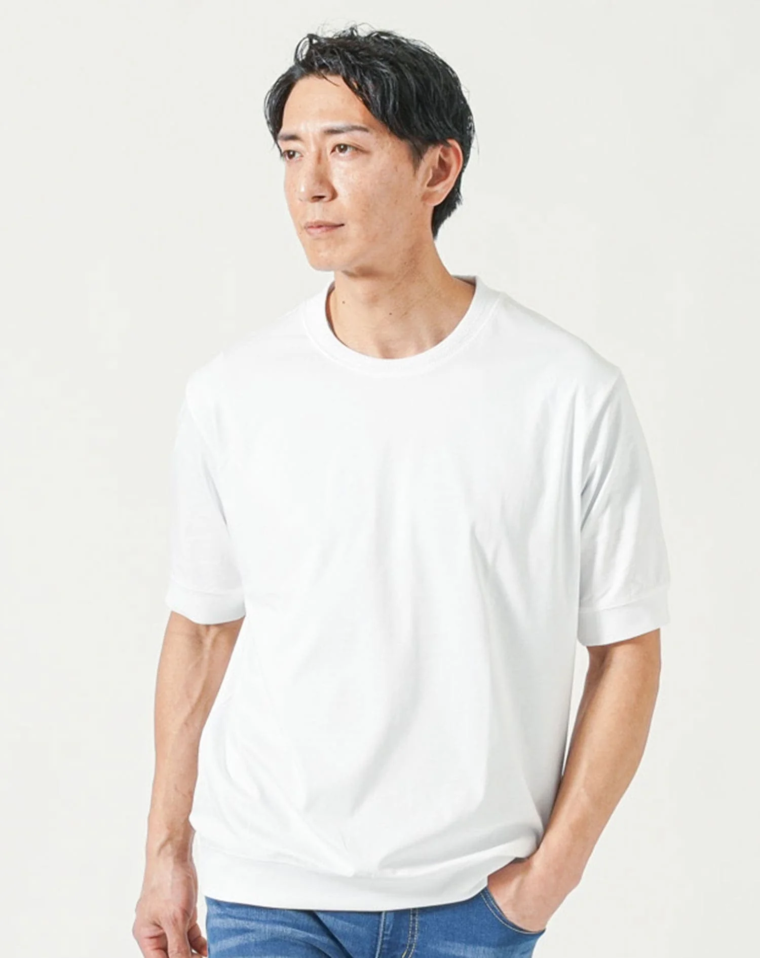 プレミアムコットンビジネス半袖クルーネックTシャツ - Image 14