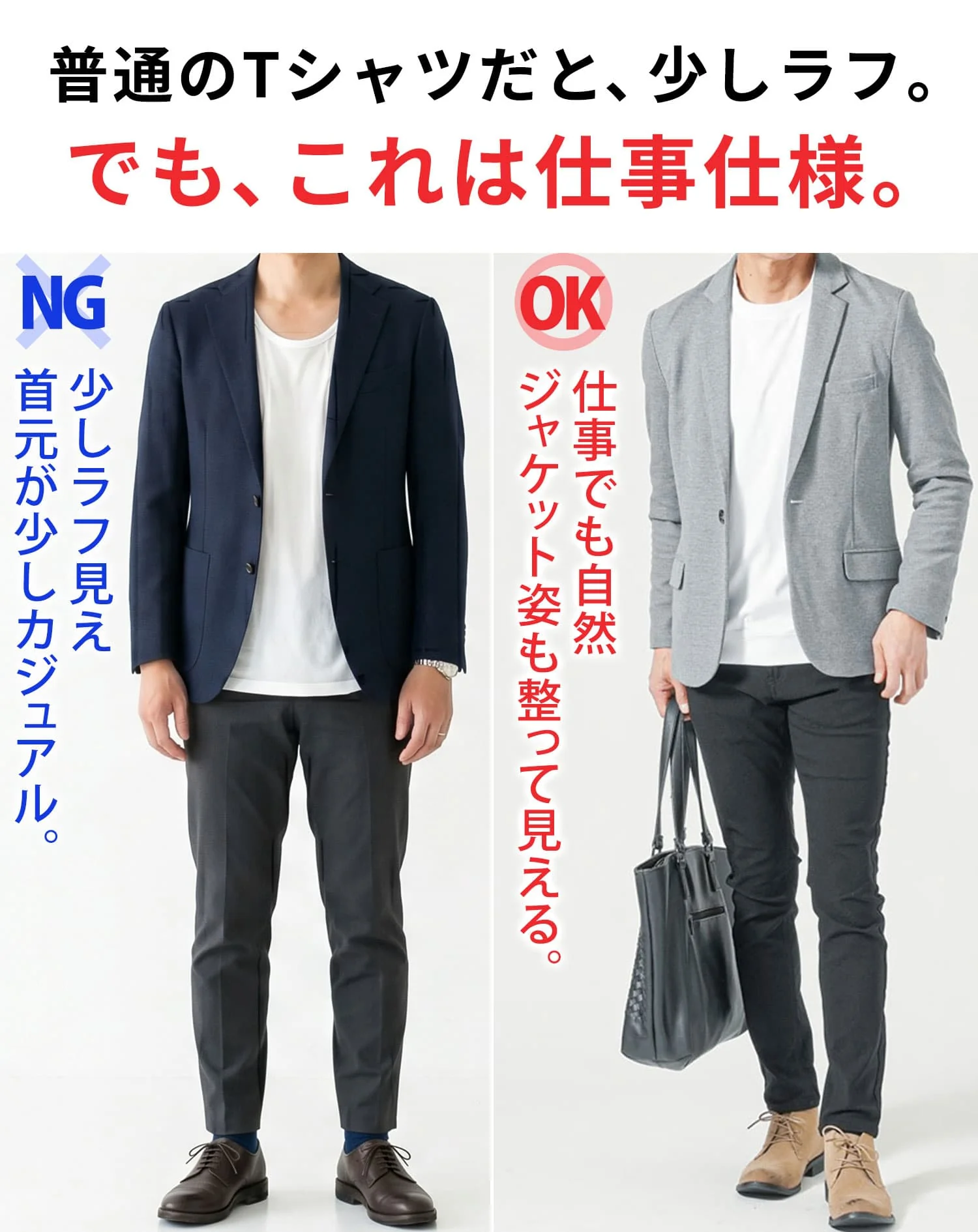 プレミアムコットンビジネス半袖クルーネックTシャツ - Image 5