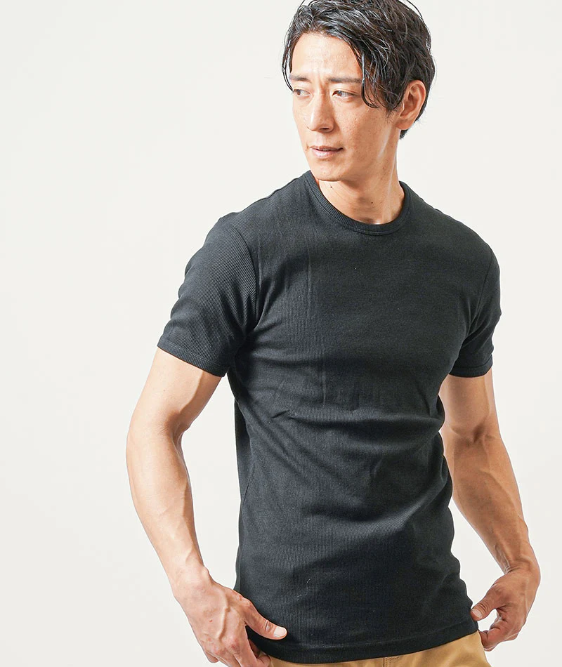 テレコ編み半袖クルーネックTシャツ　3枚セット - Image 12