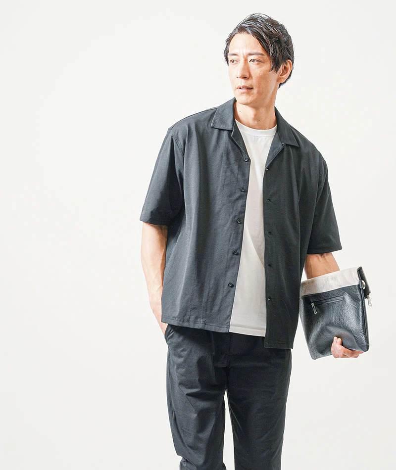 接触冷感ドライイージーケア半袖オープンカラーシャツ×アンクルイージーパンツ　セットアップ - Image 21