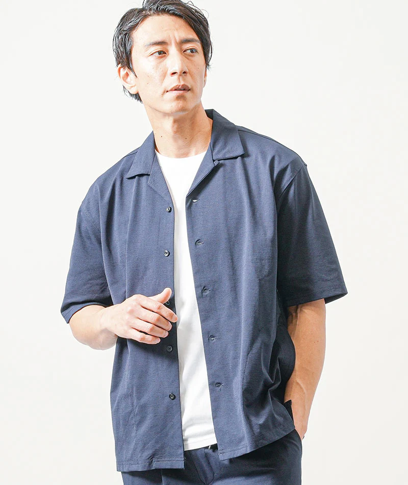 接触冷感ドライイージーケア半袖オープンカラーシャツ×アンクルイージーパンツ　セットアップ - Image 7