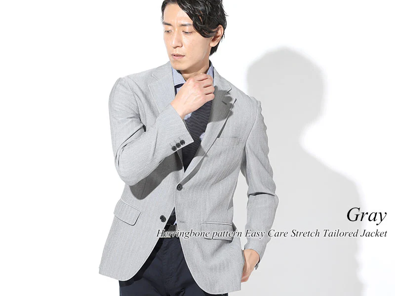 グレー夏ジャケット×黒半袖Tシャツ 60代メンズ2点トップスコーデセット biz - Image 4