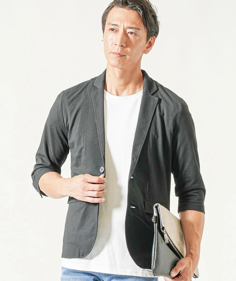 クールマックス7分袖テーラードジャケット×接触冷感半袖Tシャツ　2枚セット - Image 27