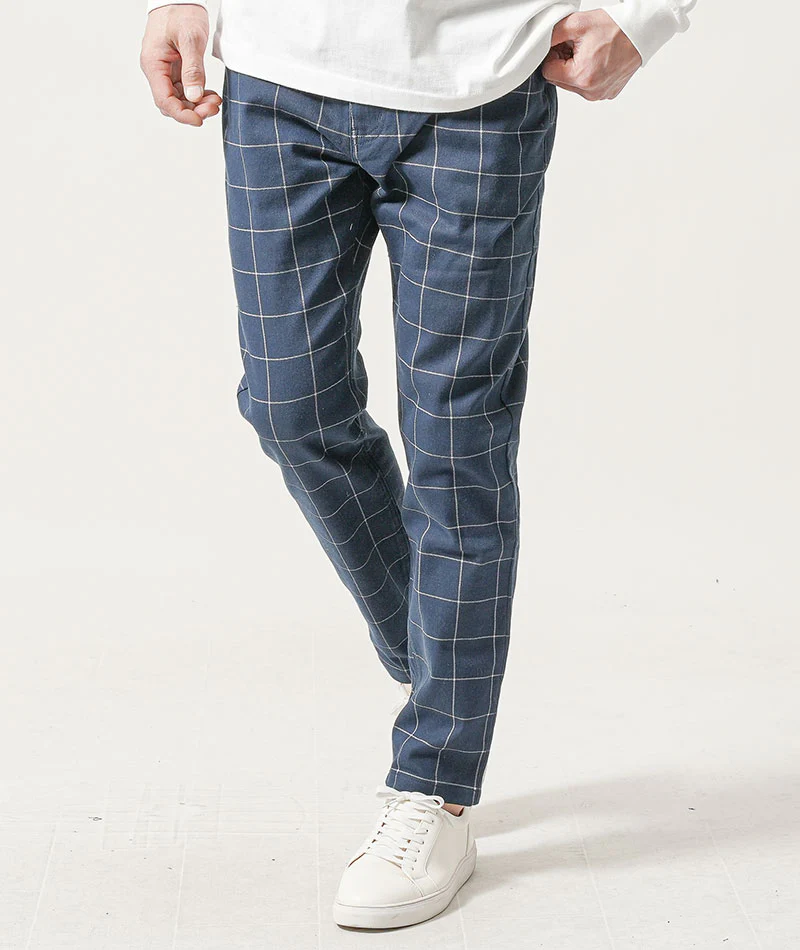 チェックデザインストレッチサルエルチノパンツ - Image 13