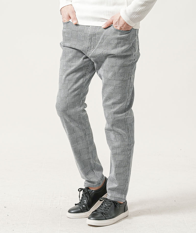 チェックデザインストレッチサルエルチノパンツ - Image 9