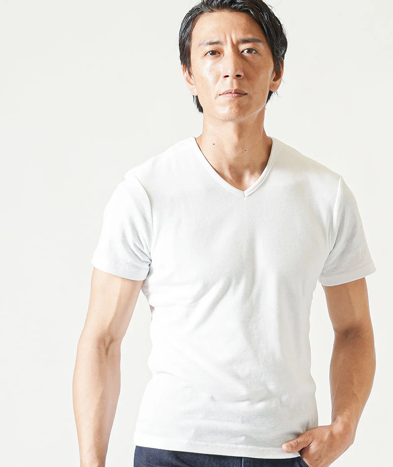 バイカーファッション・夏のちょいワルメンズ3点コーデセット 黒5分袖シャツパーカー×白半袖Tシャツ×インディゴデニムカーゴパンツ - Image 13
