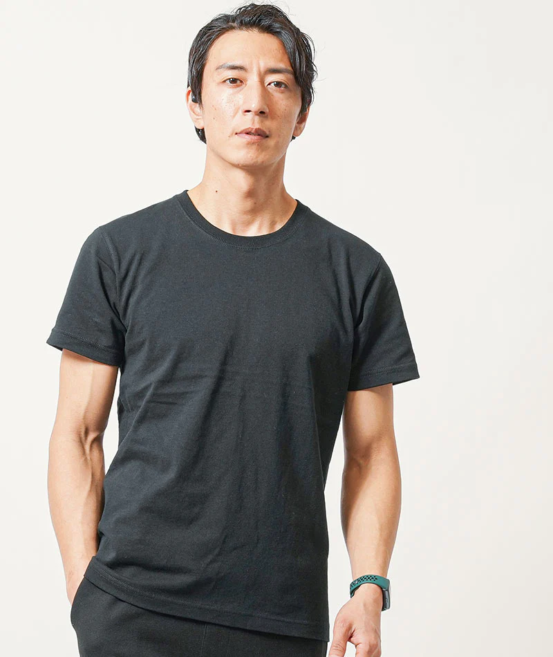 普段着スポーツファッション服メンズ3点コーデセット ベージュ5分袖プルパーカー×黒半袖Tシャツ×黒スウェットジョガーパンツ - Image 13