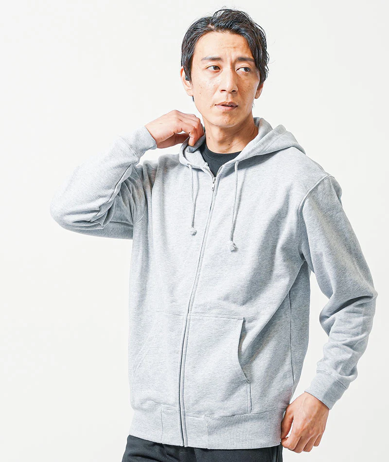 普段着スポーツファッション服メンズ3点コーデセット グレー長袖ジップパーカー×黒半袖Tシャツ×黒スウェットジョガーパンツ - Image 6