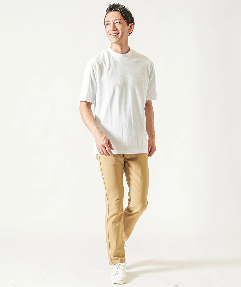 ジャケット専用インナークールマックス素材シャドーアーガイル半袖モックネッククルーネックTシャツ - Image 11