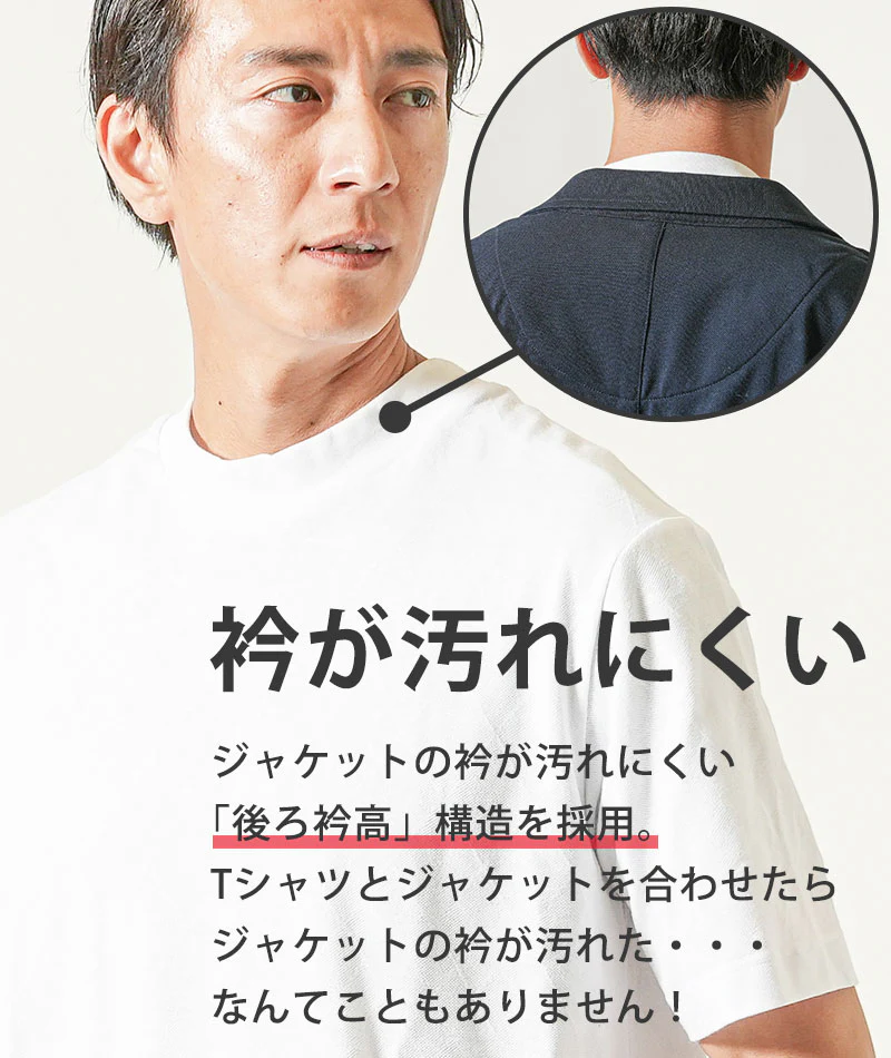 ジャケット専用インナークールマックス素材シャドーアーガイル半袖モックネッククルーネックTシャツ - Image 8