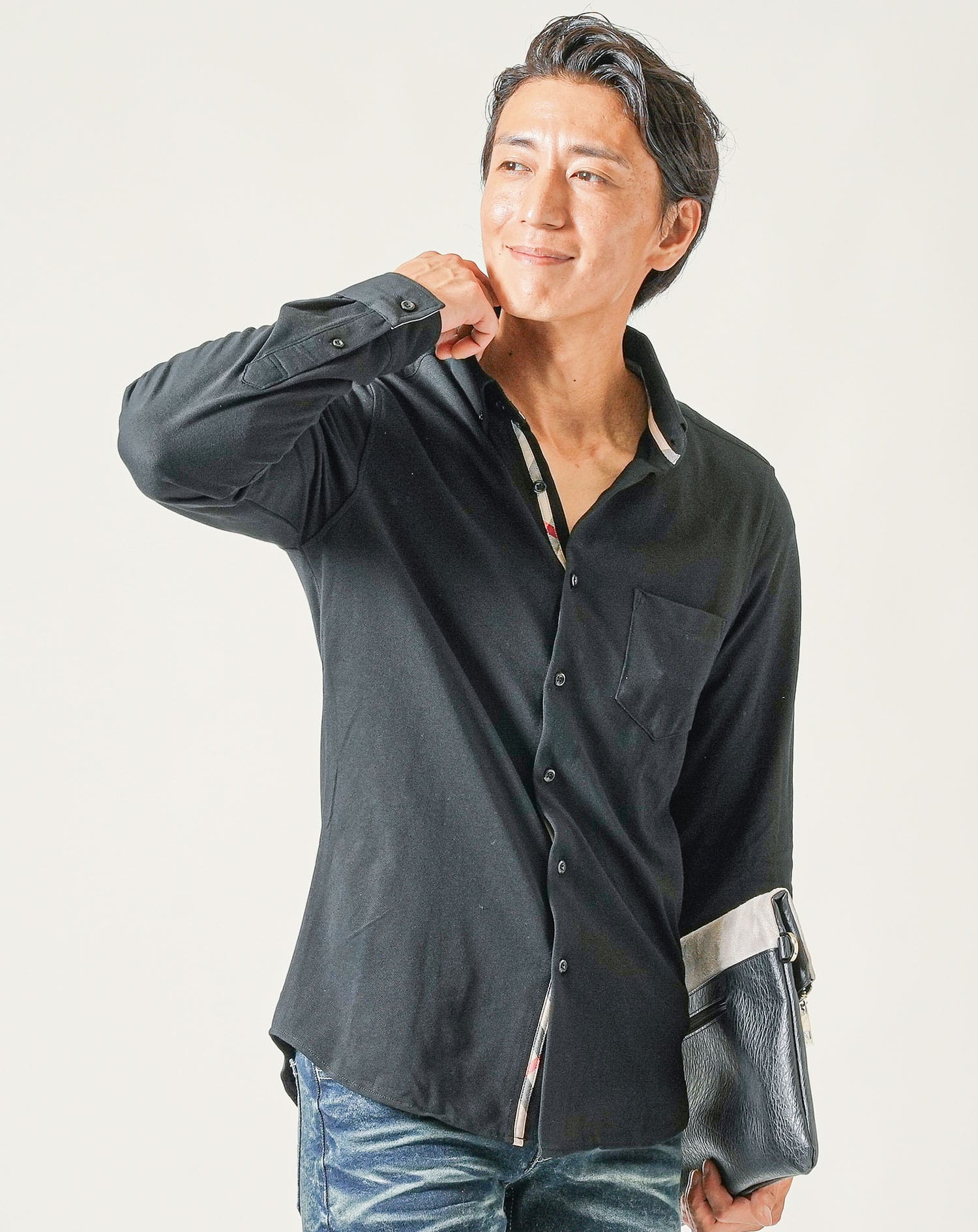 サーモライト前立てチェック長袖ボタンダウンシャツ - Image 23
