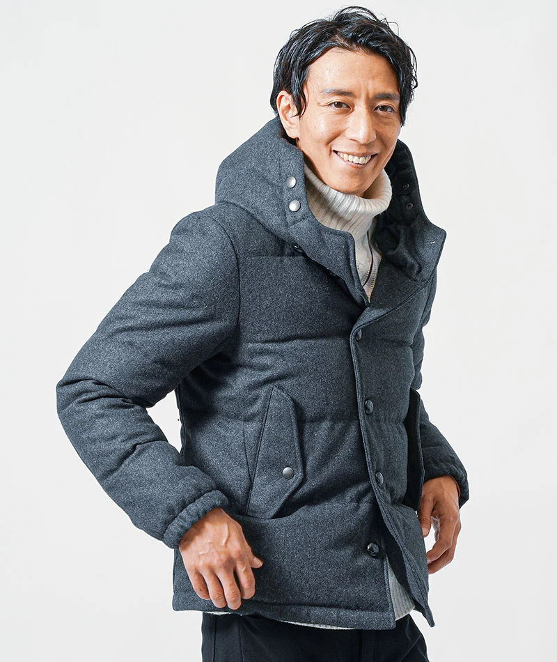 ウール混フード付きプレミアムダウンジャケット - Image 32