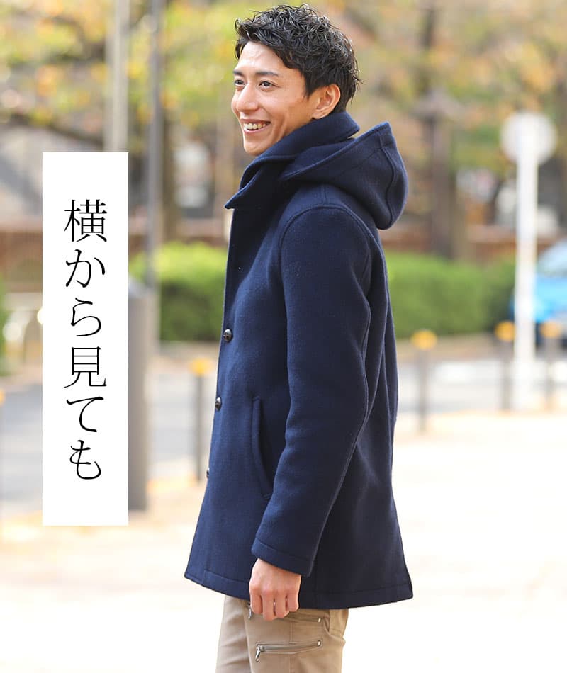 ウールモッサフード脱着ショールカラーコート - Image 10