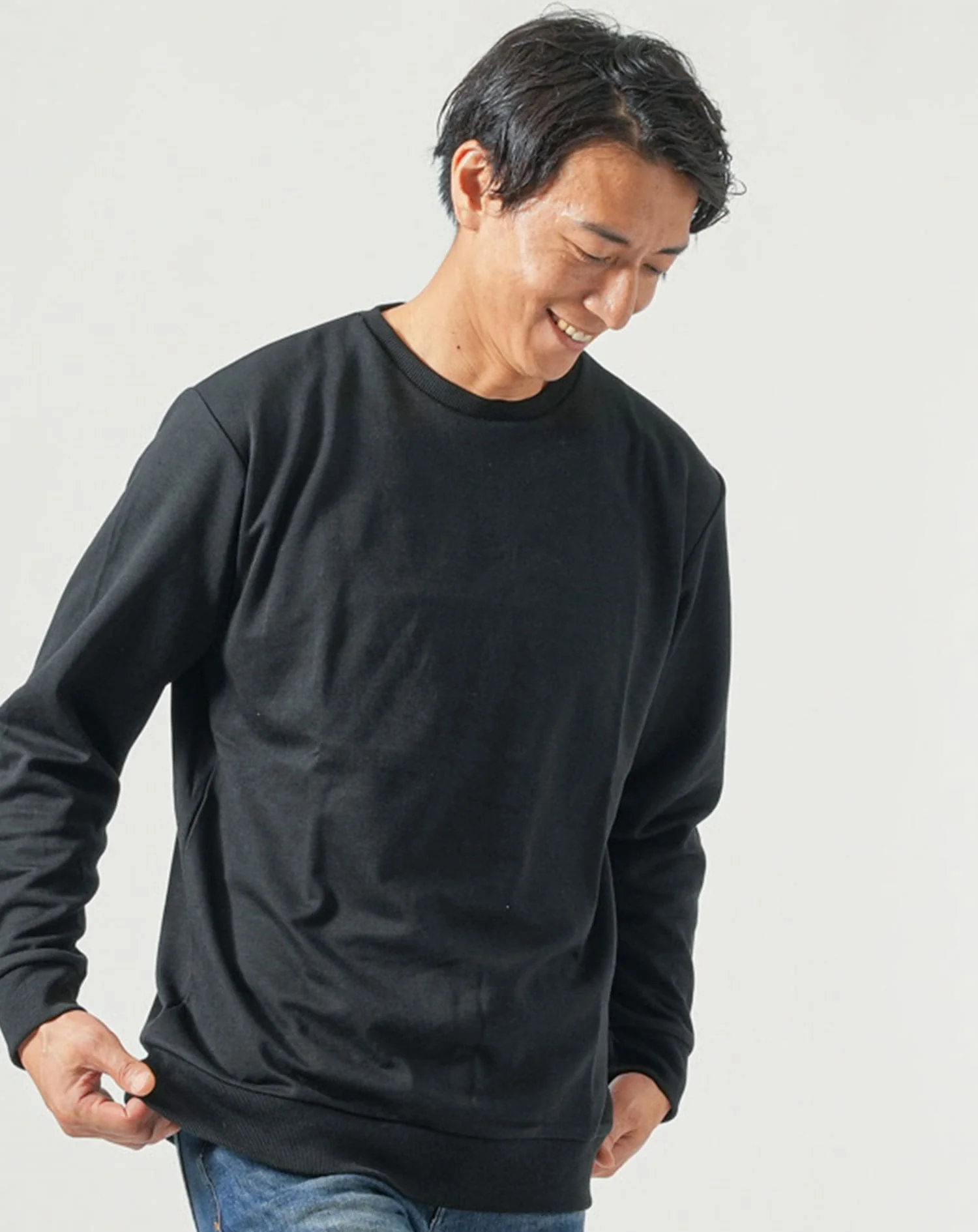 ダンボールニット素材長袖クルーネックトレーナー - Image 13