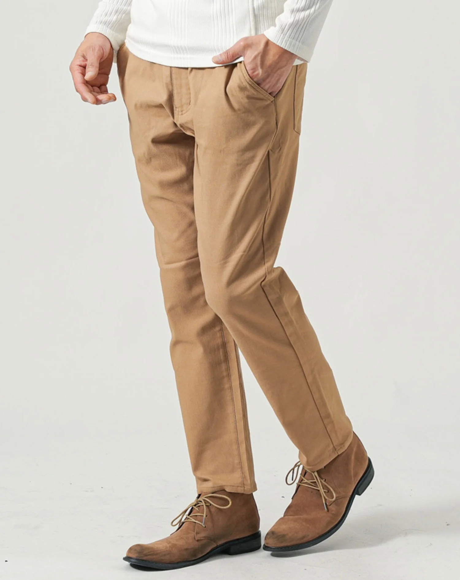 裏起毛素材スーパーストレッチイージーチノパンツ - Image 30