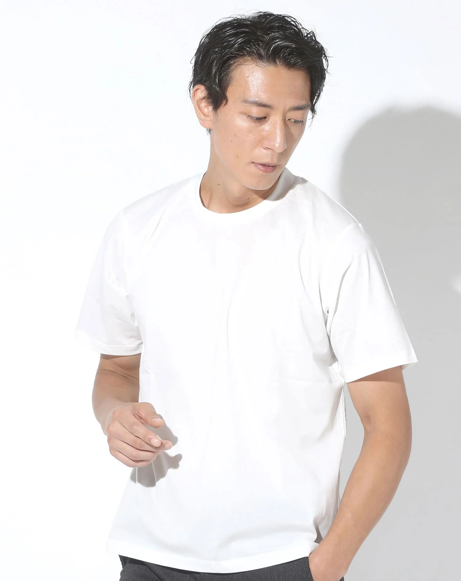 3点セットアップ 接触冷感長袖テーラードジャケット×ジャケット専用半袖Tシャツ×テーパードイージーパンツ - Image 8
