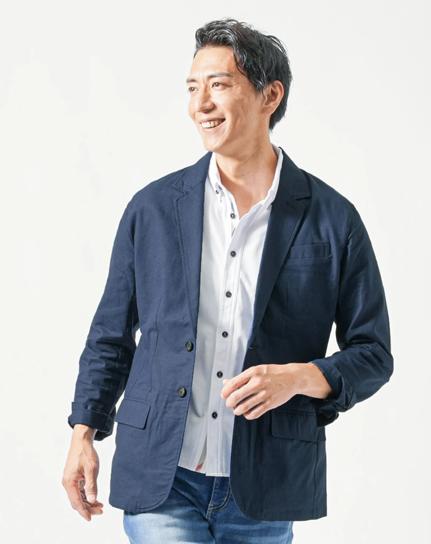 綿麻リネン素材長袖テーラードジャケット - Image 18