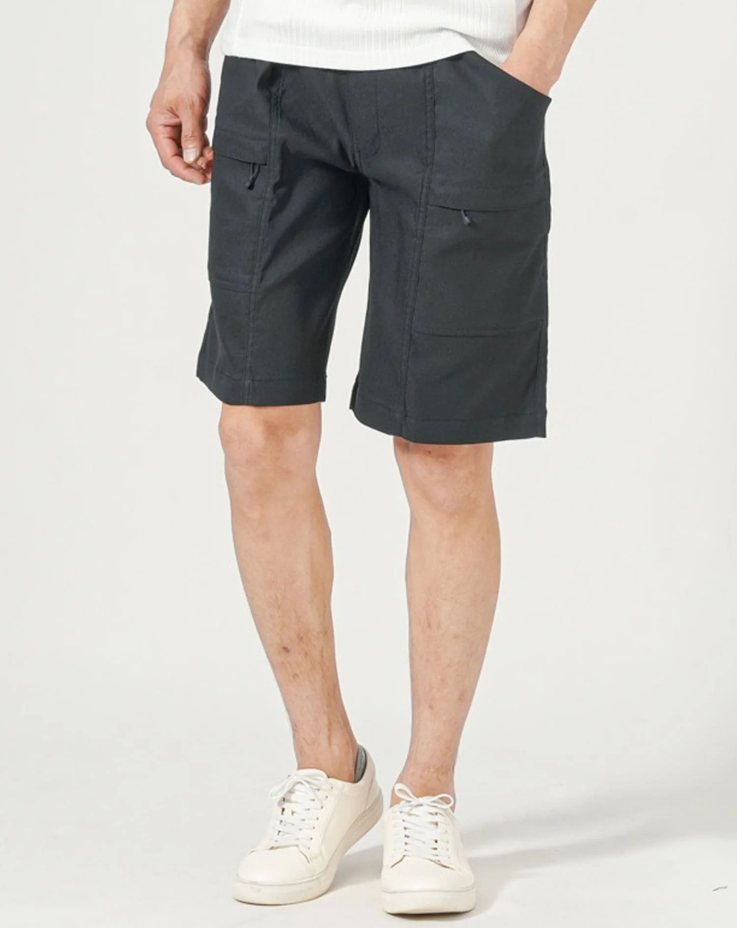 接触冷感ストレッチチノハーフカーゴパンツ - Image 3