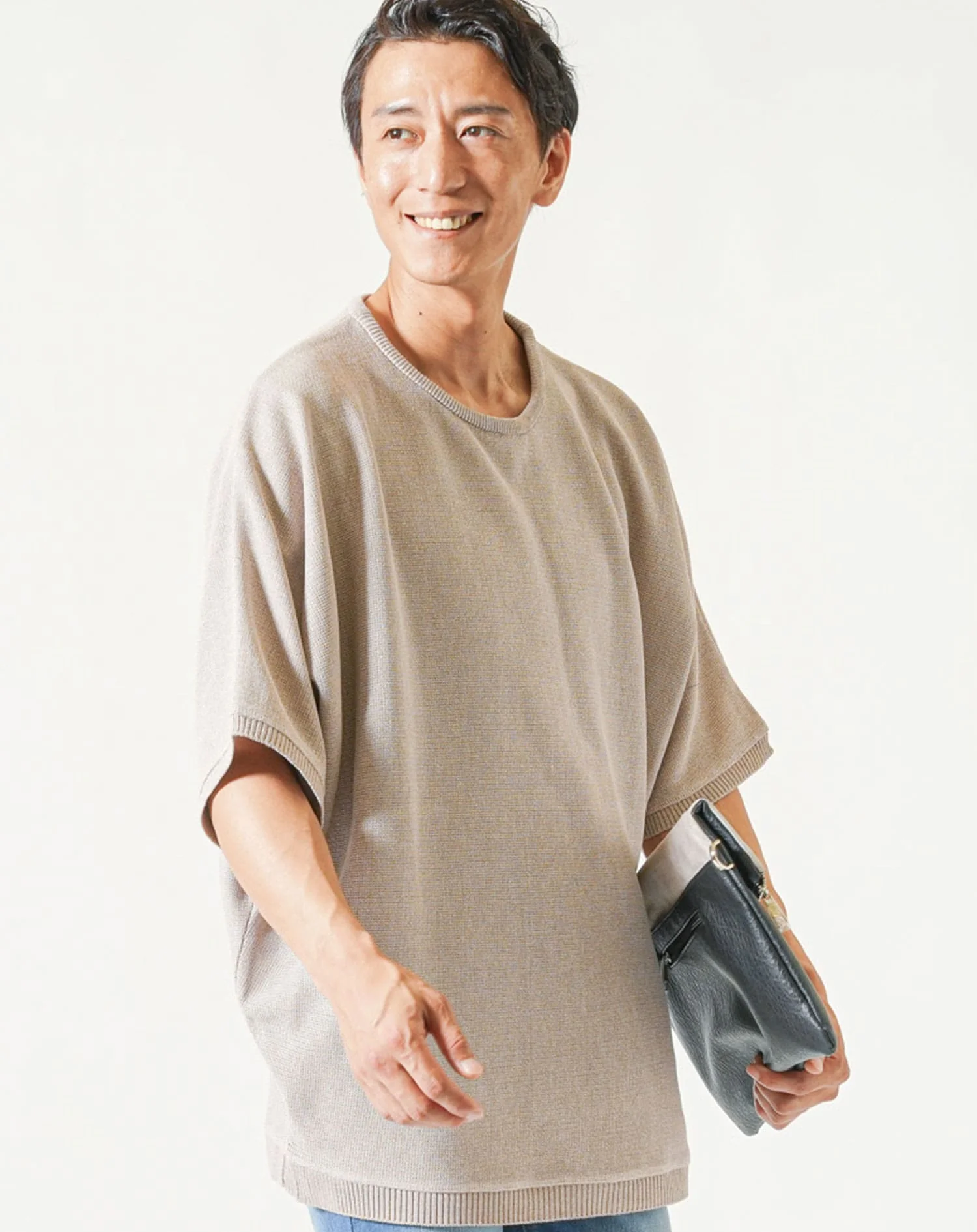 ドルマンスリーブオーバーサイズ半袖クルーネックサマーニットＴシャツ - Image 17