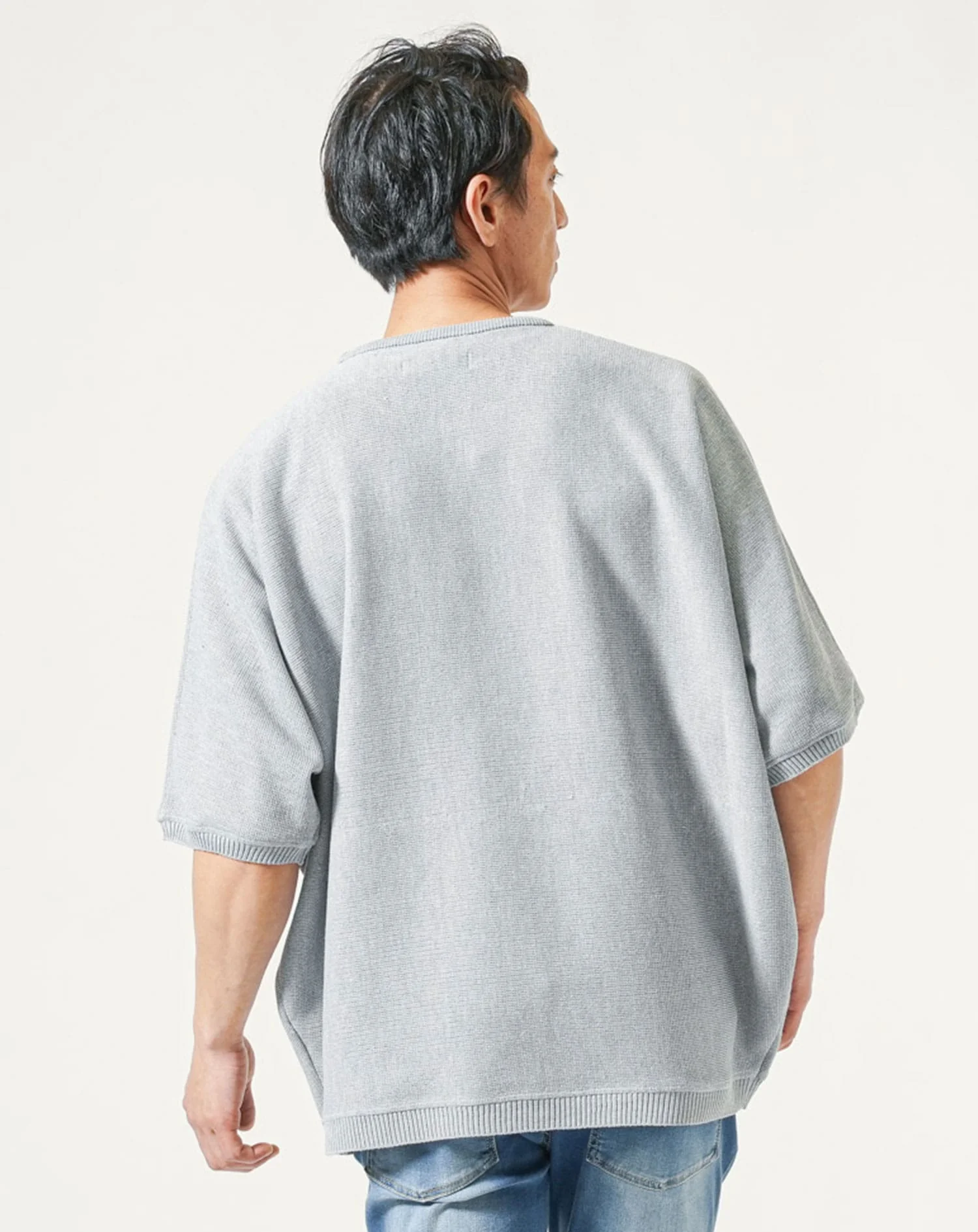 ドルマンスリーブオーバーサイズ半袖クルーネックサマーニットＴシャツ - Image 41