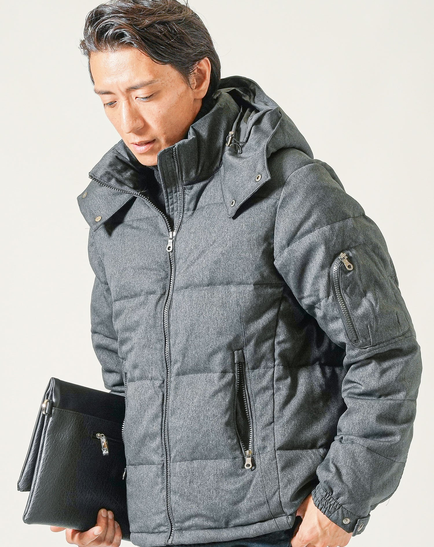 スリムフィットフード付きダウンジャケット - Image 14