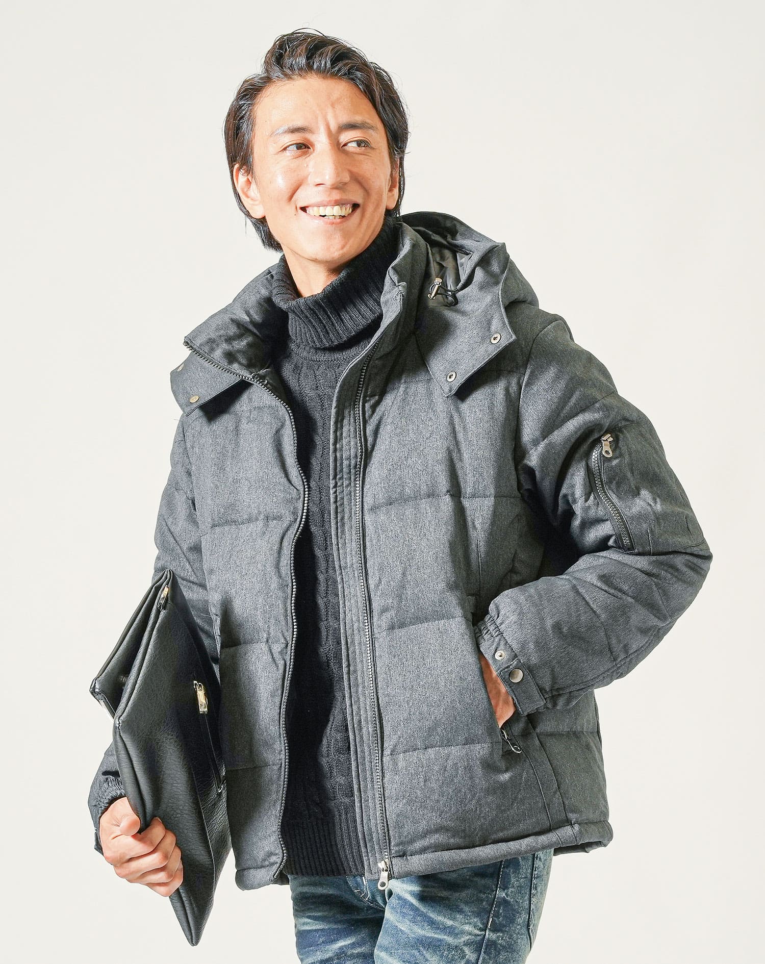 スリムフィットフード付きダウンジャケット - Image 19