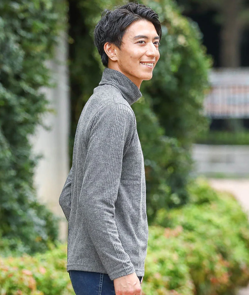 起毛グレンチェックデザインタートルネックＴシャツ - Image 15