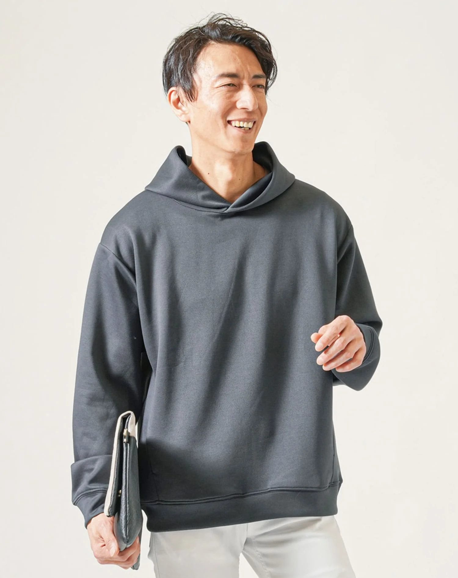 ダンボールニット長袖ストレッチプルオーバーパーカー - Image 21