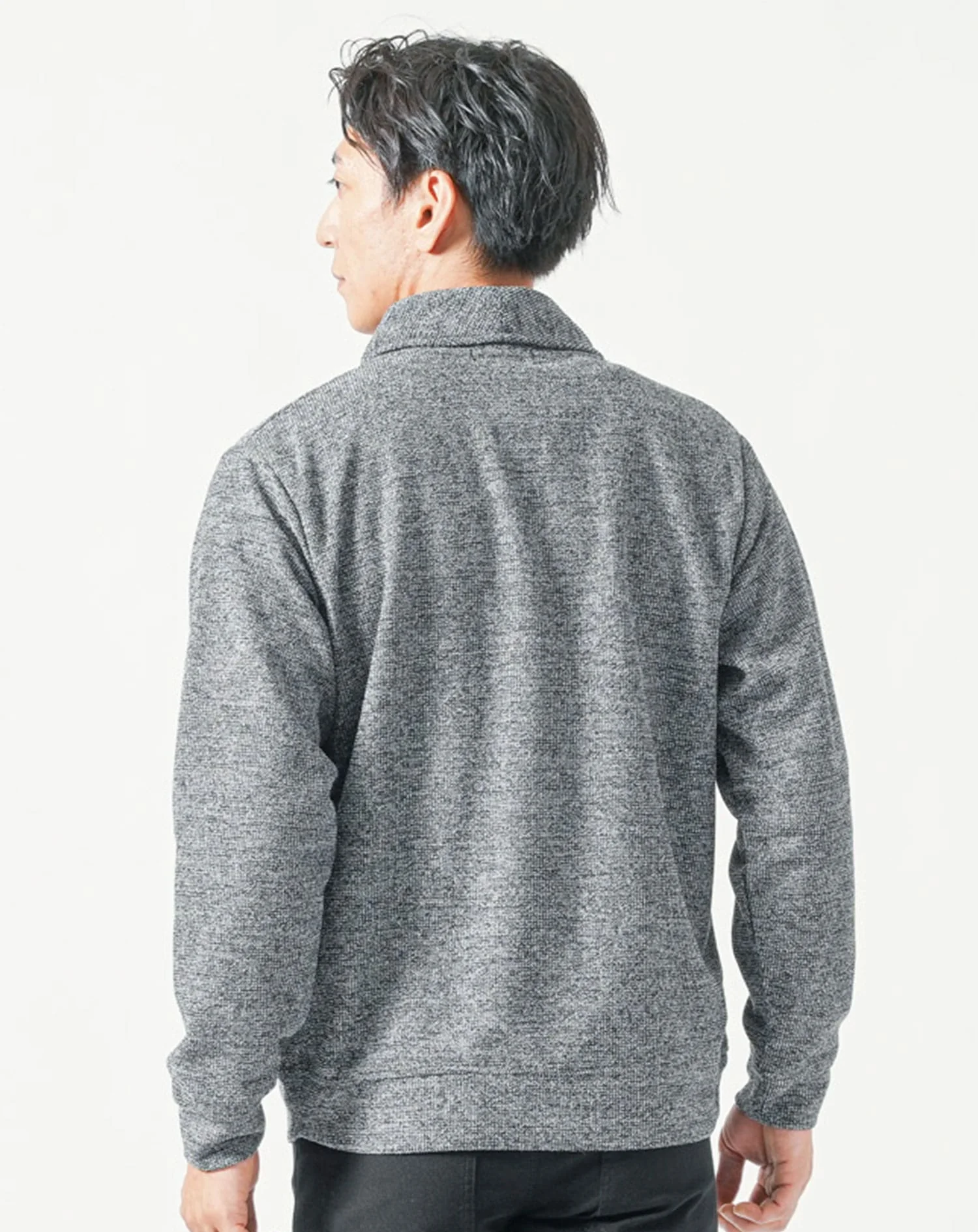 メランジショールカラー長袖カーディガン - Image 7