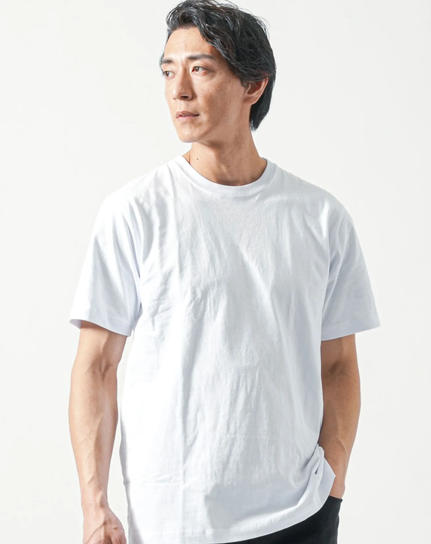 厚手生地Vネック・クルーネック半袖無地Tシャツ - Image 12
