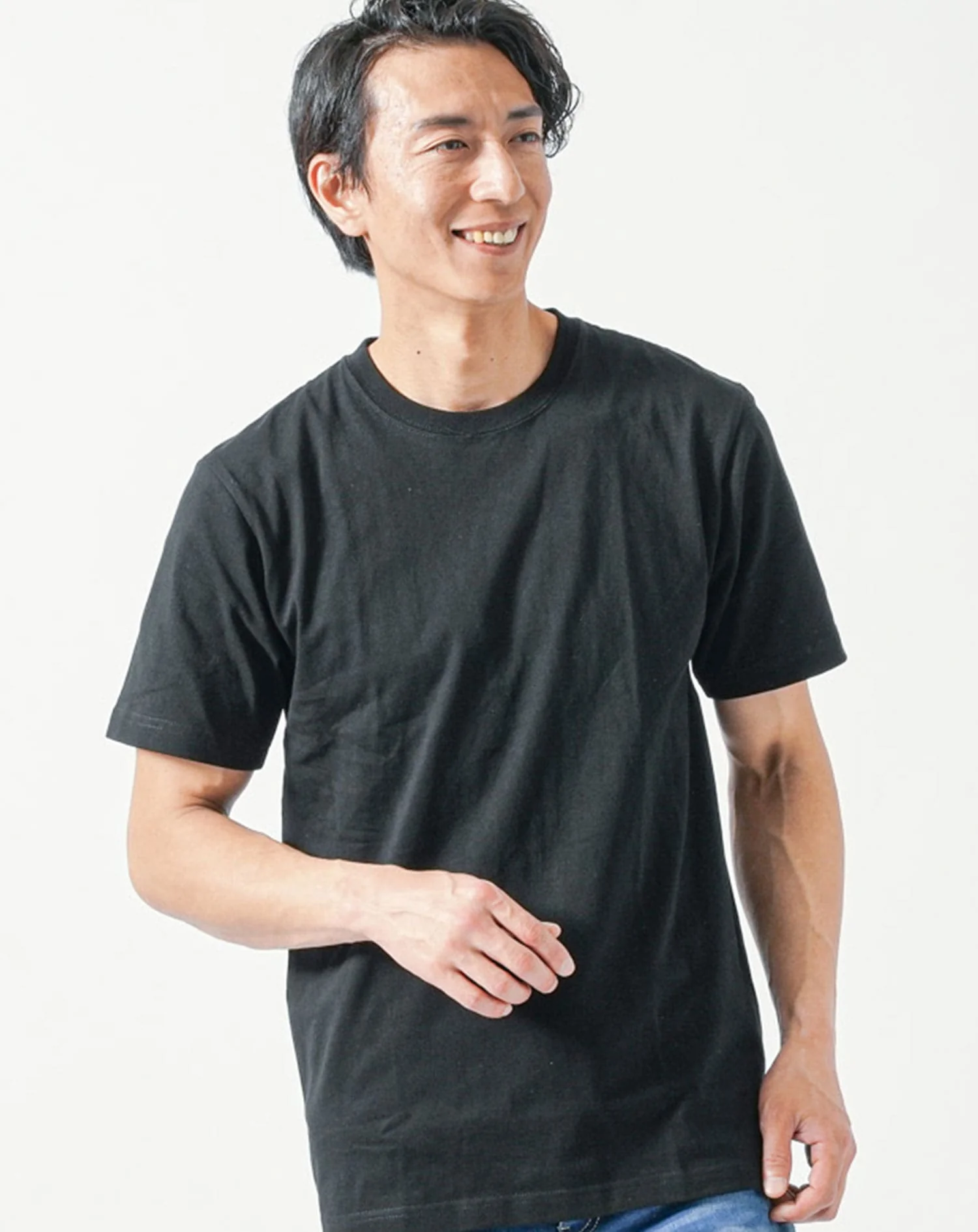 厚手生地Vネック・クルーネック半袖無地Tシャツ - Image 13