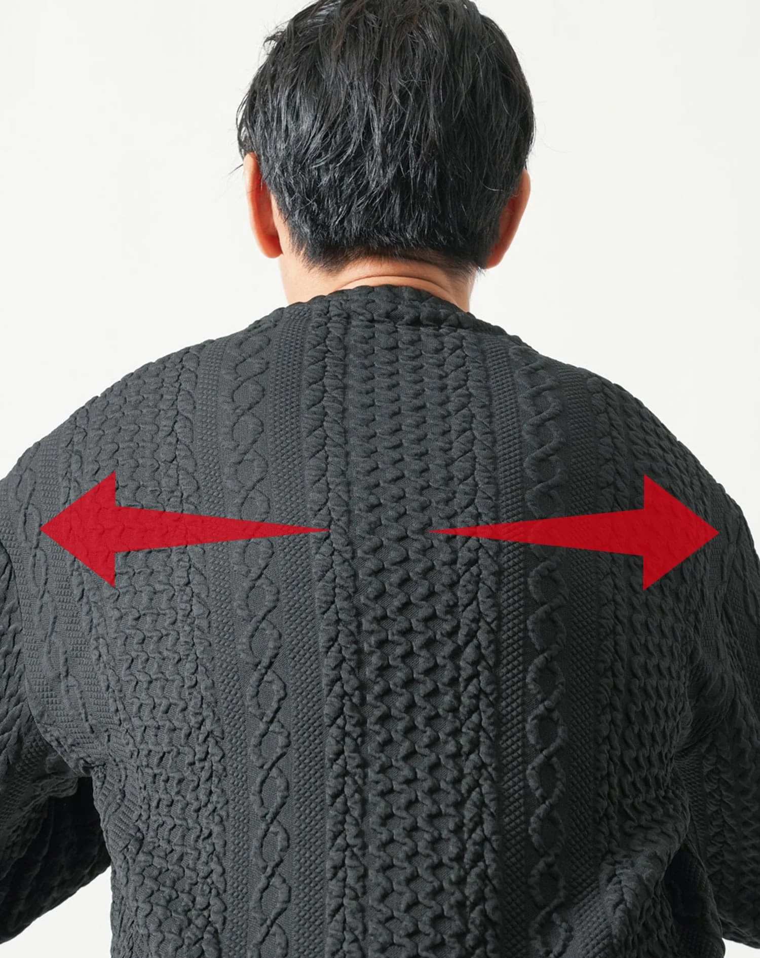 厚手生地オーバーサイズ膨れジャガード長袖Tシャツ - Image 11