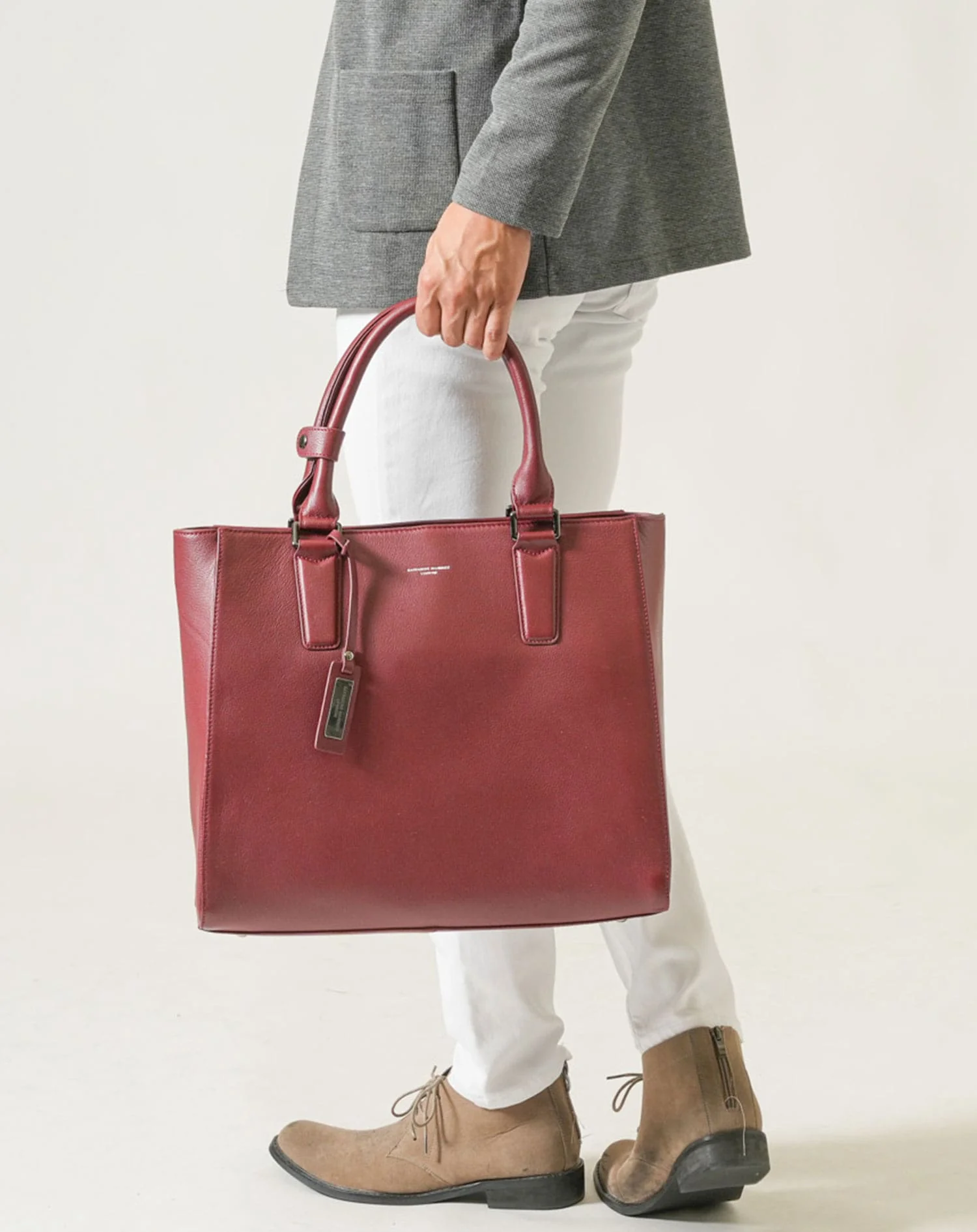 キャサリン ハムネット ロンドン(KATHARINE HAMNETT LONDON)シュリンクタイプレザーファスナー付きトートバッグ - Image 43