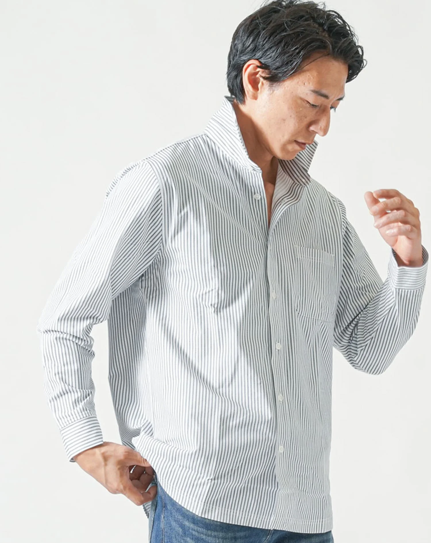 柄入りストレッチホリゾンタル長袖カットシャツ - Image 19