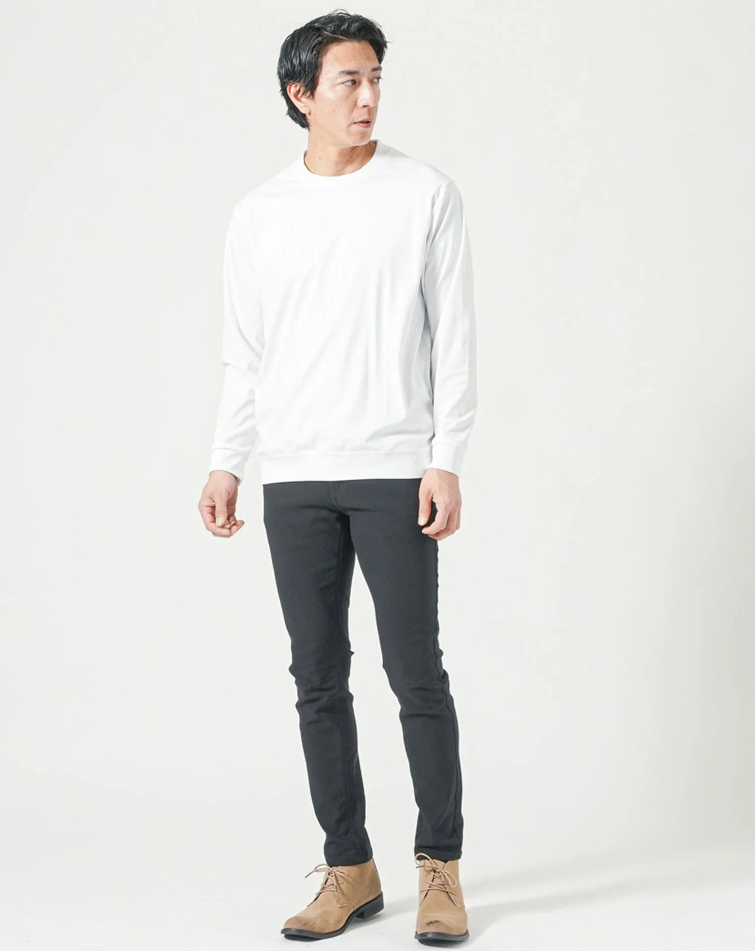 ジャケット専用インナー プレミアムコットン長袖クルーネックTシャツ - Image 20