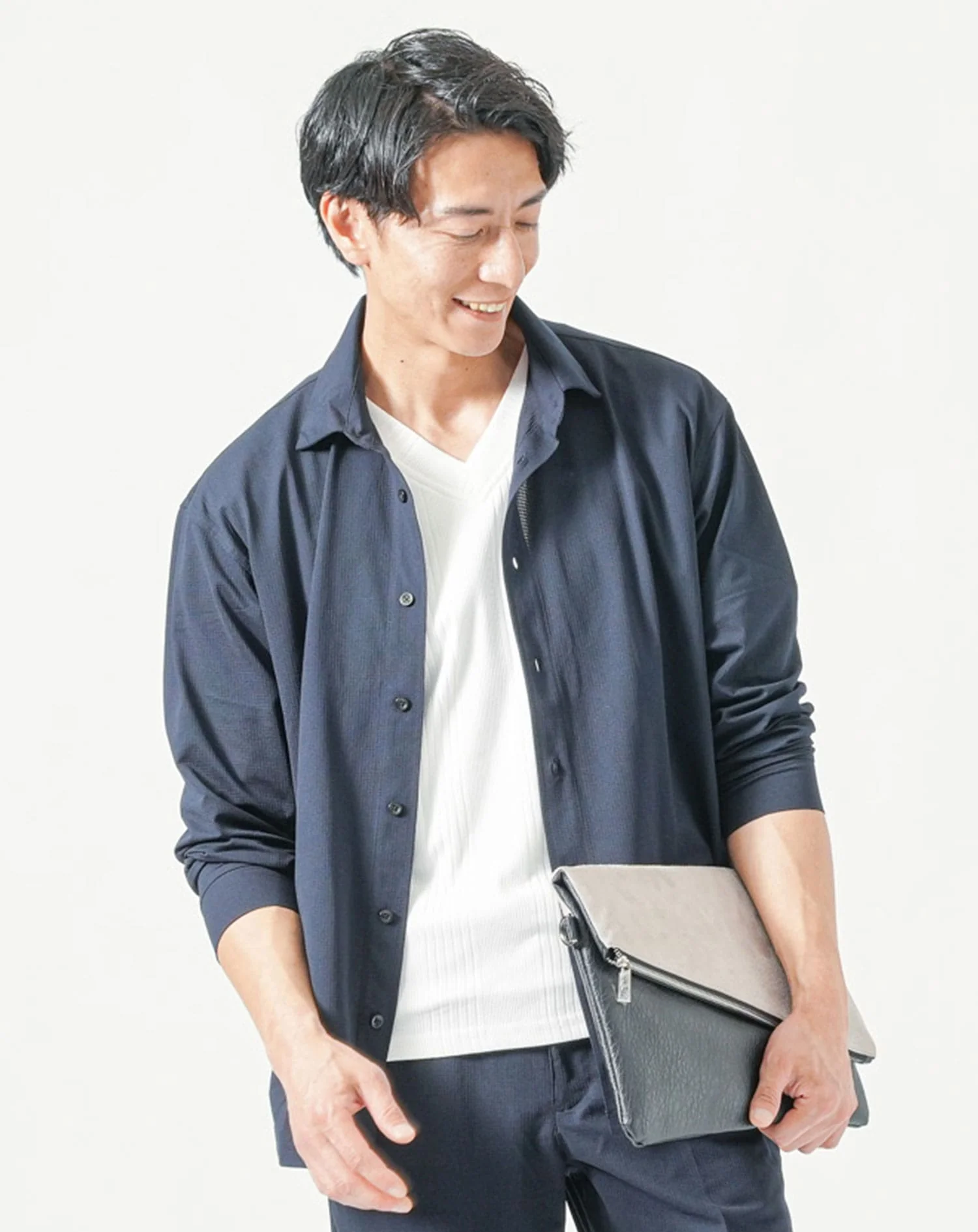 セットアップ　ブレサブルクール長袖シャツアウター×テーパードトラウザーパンツ - Image 15