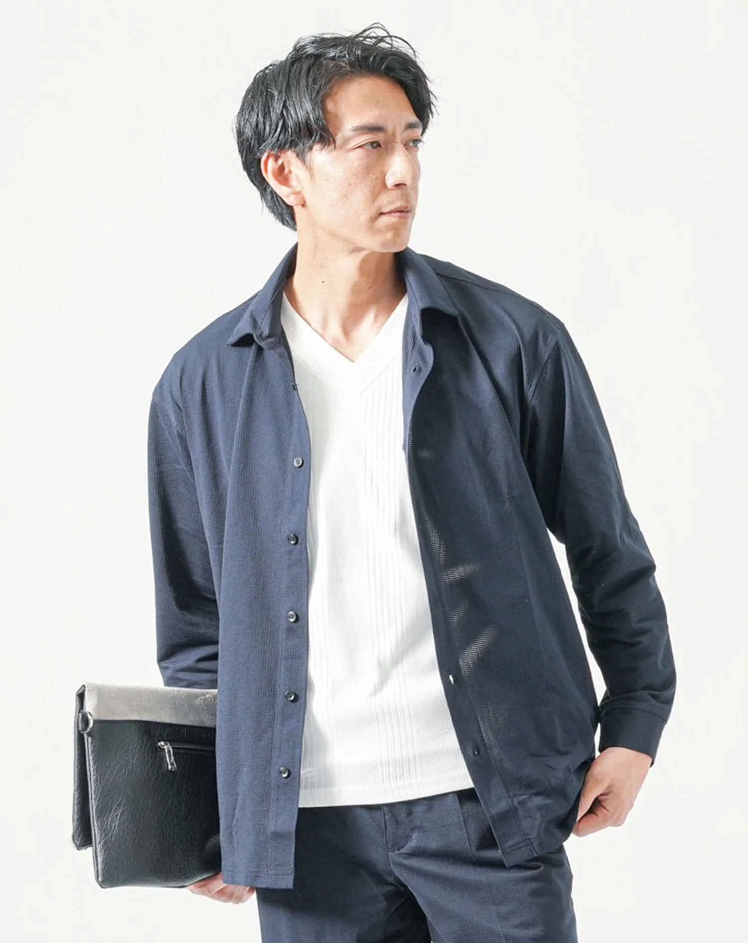 セットアップ　ブレサブルクール長袖シャツアウター×テーパードトラウザーパンツ - Image 19