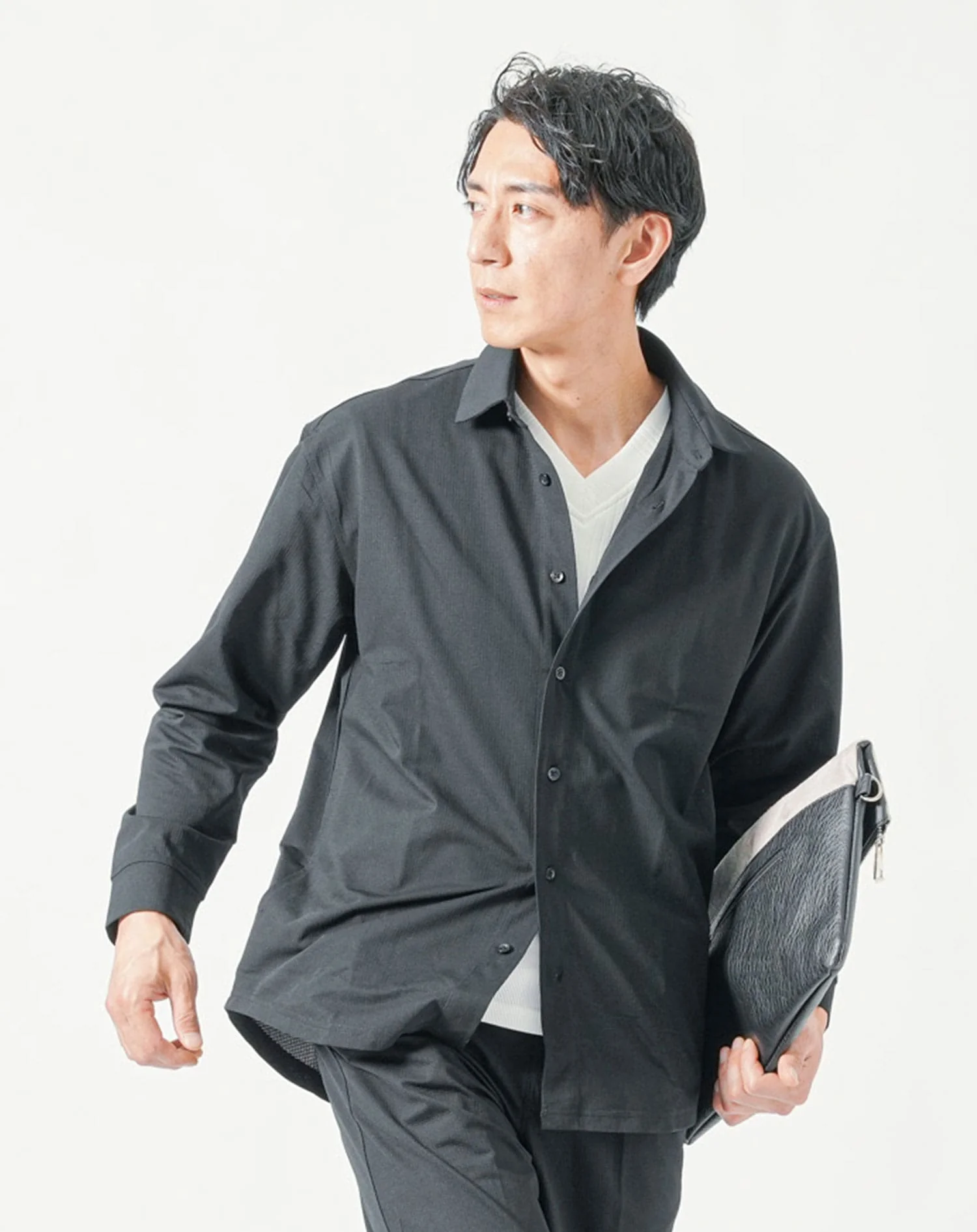 セットアップ　ブレサブルクール長袖シャツアウター×テーパードトラウザーパンツ - Image 24