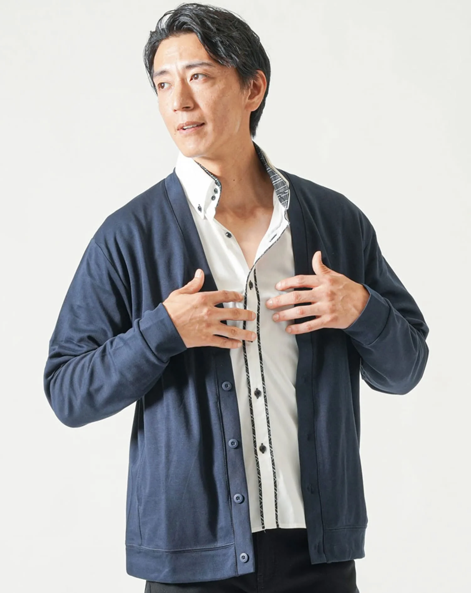なめらか肌触りスムース長袖カーディガン - Image 20